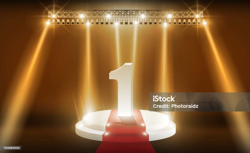 Show Number One Number One On Stage Background And Spotlight Vector Illumination Stock ...
