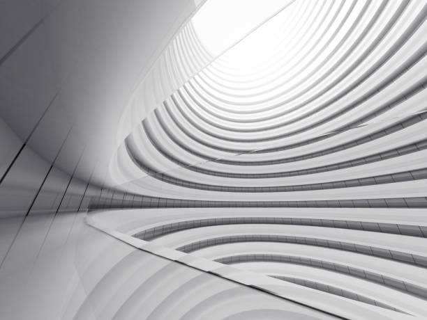 istock Abstract of white circle space ,Perspective of future architecture building.Futuristic idea design, 3D rendering. 1125583645