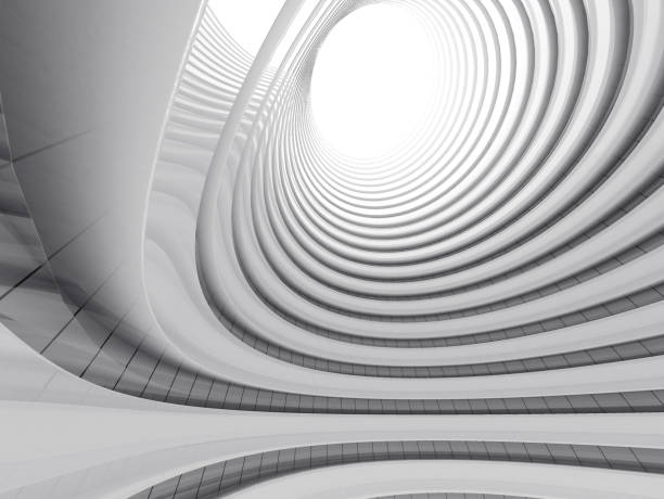 istock Abstract of white circle space ,Perspective of future architecture building.Futuristic idea design, 3D rendering. 1125583667