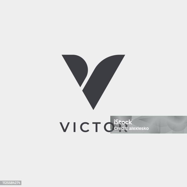 Premium Letter V Logo Design Luxury Abstract Victory Logotype Creative Elegant Vector Monogram Symbol Stock Illustration - Download Image Now