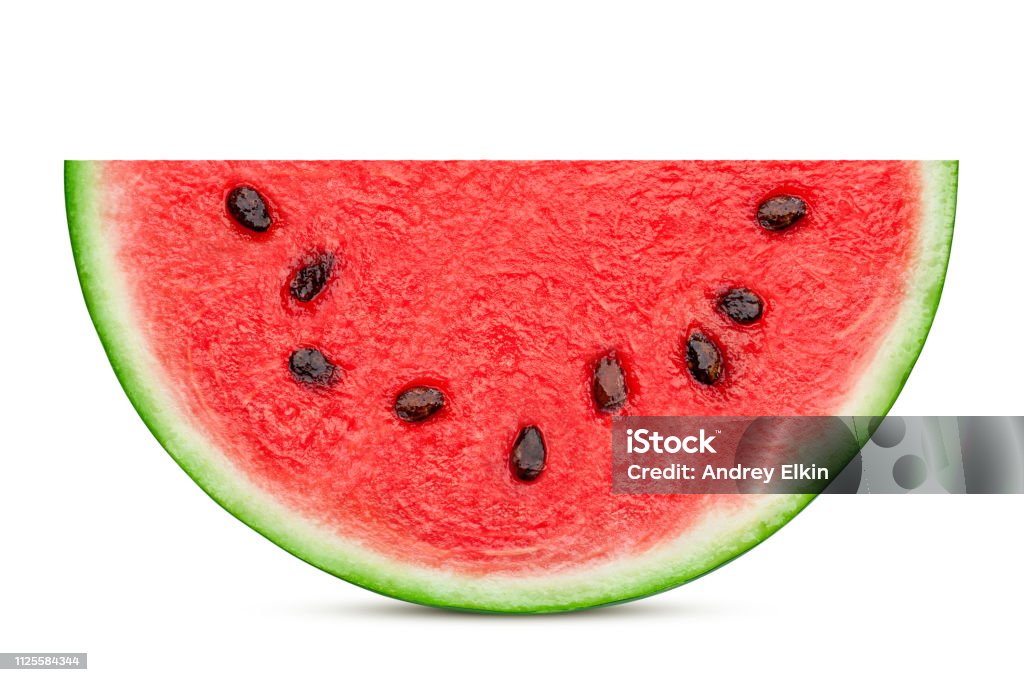 watermelon slice isolated on white background, clipping path, full depth of field Watermelon Stock Photo