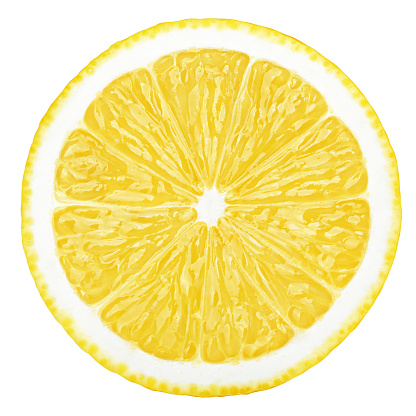 rebanada del limón, clipping path, aislado sobre fondo blanco photo