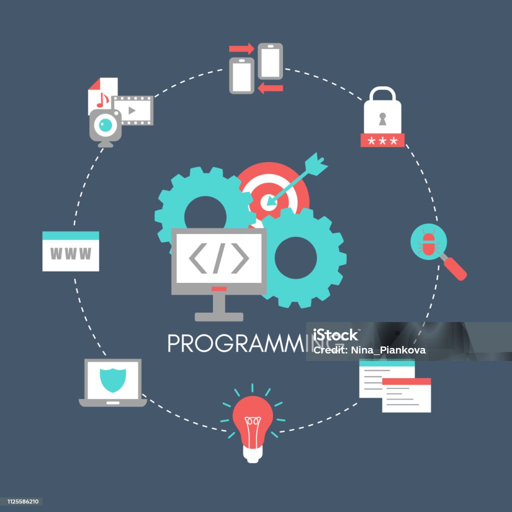 Coding And Programming Concept Stock Illustration - Download Image Now ...