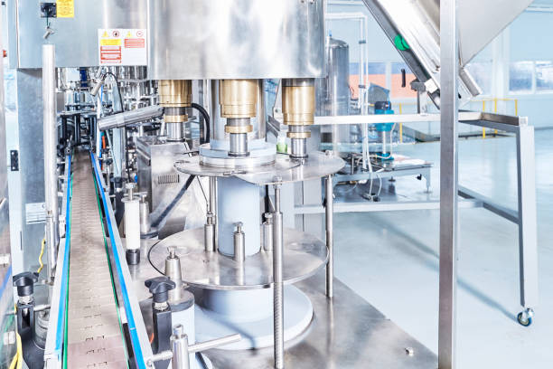 istock Closeup Equipment for sealing cover for packaging 1125587284