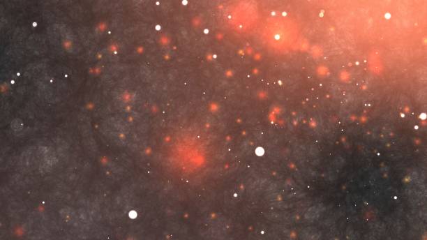 istock 3d rendering flickering gold and red small particles. Abstract digital background graphic with simple random blurry small circles bokeh particular pattern design 1125587514