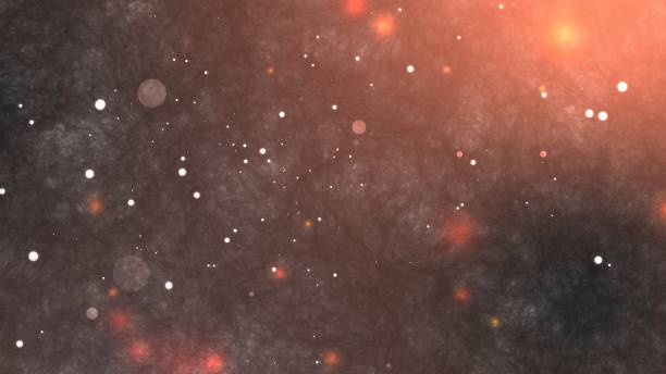 istock 3d rendering flickering gold and red small particles. Abstract digital background graphic with simple random blurry small circles bokeh particular pattern design 1125587520
