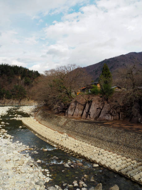 istock The beautiful river in Shirakawago flows through the gorge. 1125587538