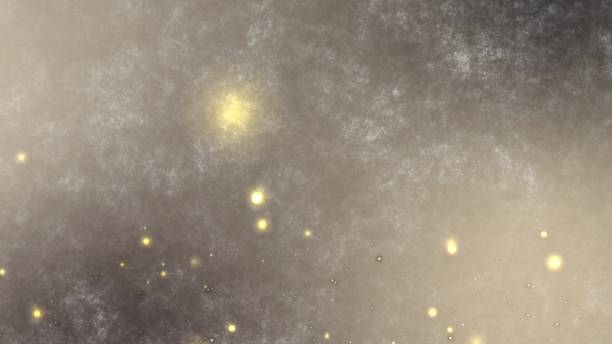 istock 3d rendering flickering gold and red small particles. Abstract digital background graphic with simple random blurry small circles bokeh particular pattern design 1125587589