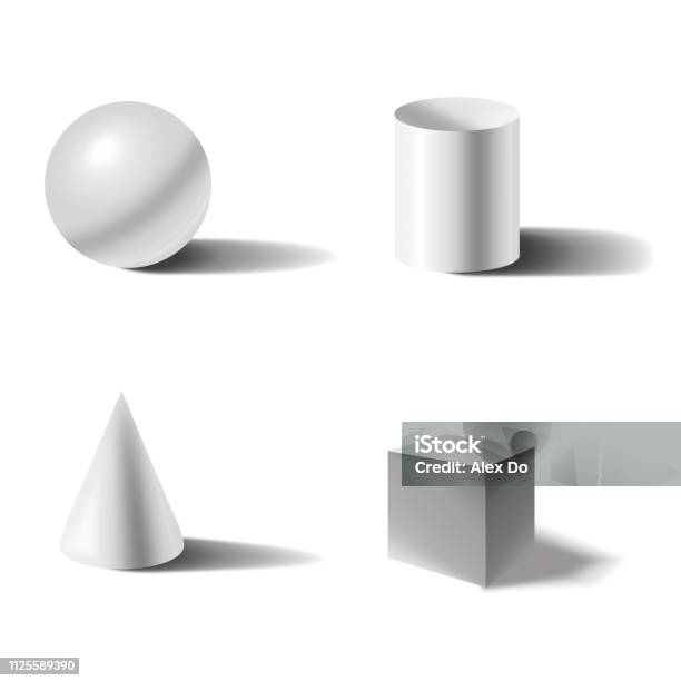 Realistic Shape Examples Basic Geometric Shapes Realistic Vector Illustration Stock Illustration ...