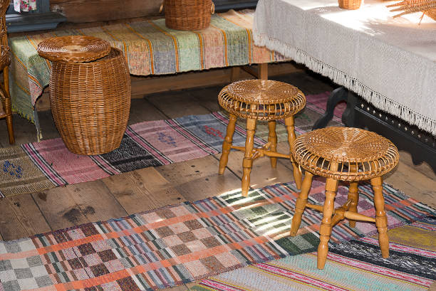 istock Two old stools in the farmhouse. 1125592040