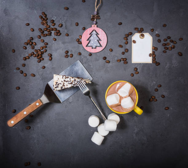 istock Slice of delicious cake and coffee. Top view. 1125595466