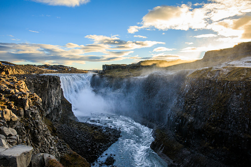 Dettifoss is a waterfall in Vatnajokull National Park in Iceland