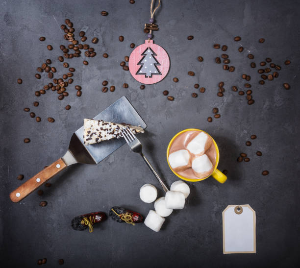 istock Slice of delicious cake and coffee. Top view. 1125595718