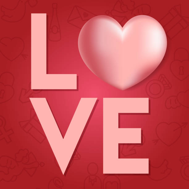istock Happy Valentines Day Card with love icon set in line art style, Vector 1125596357