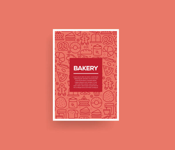 Vector set of design templates and elements for Bakery in trendy linear style - Seamless patterns with linear icons related to Bakery - Vector Vector set of design templates and elements for Bakery in trendy linear style - Seamless patterns with linear icons related to Bakery - Vector bread backgrounds stock illustrations