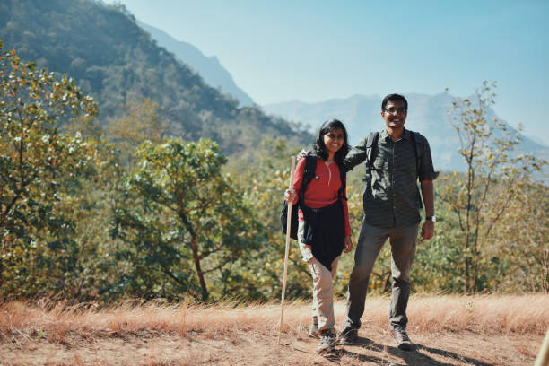 istock Portrait of a couple while hiking 1125600967