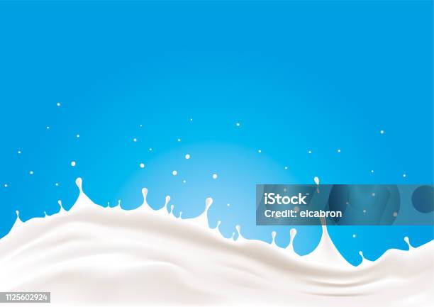A Splash Of Milk Vector Illustration Stock Illustration - Download Image Now - Milk, Splashing, Drop