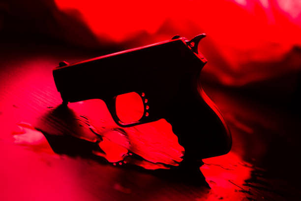 istock High contrast image of a bloody crime scene 1125607714