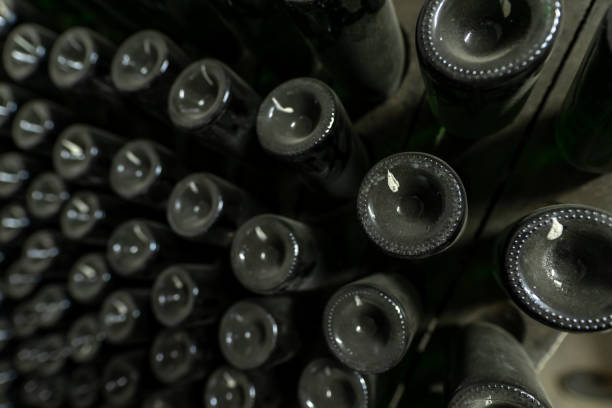 istock Sparkling wine (Champagne) made with the traditional method in a winery 1125609003