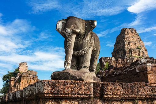 ancient elephant sculpture at East Mebon temple