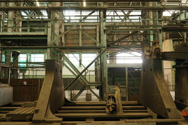 istock Interior view of old abandoned industry factory 1125609499