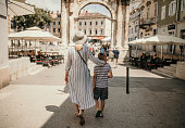 Family exploring Istria