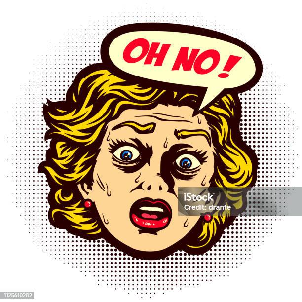 Pop Art Retro Comics Style Woman Face In A Panic Screaming With Speech  Bubble Vector Illustration Stock Illustration - Download Image Now - iStock