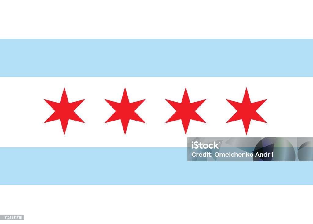 Vector drapeau chicago - clipart vectoriel de Chicago - Illinois libre de droits