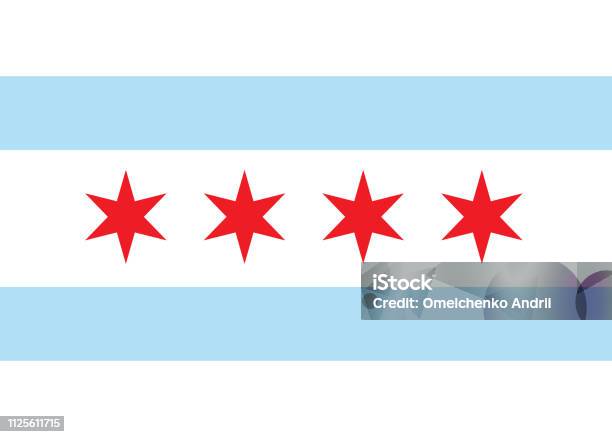 Vector Flag Chicago Stock Illustration - Download Image Now - Chicago - Illinois, Star Shape, Flag