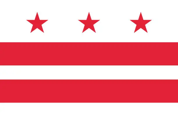 Vector illustration of Flag Washington DC