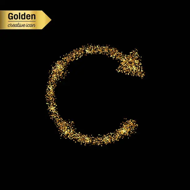 Vector illustration of Gold glitter vector icon