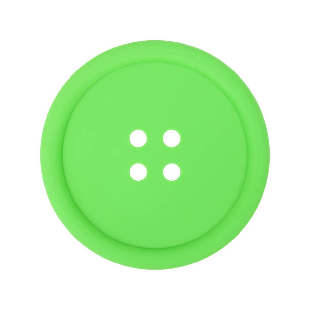 istock Clothes, shoes and accessories - Green button isolated 1125620515