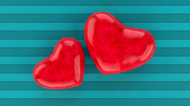 istock Red hearts on blue background. Valentines day concept 1125625091