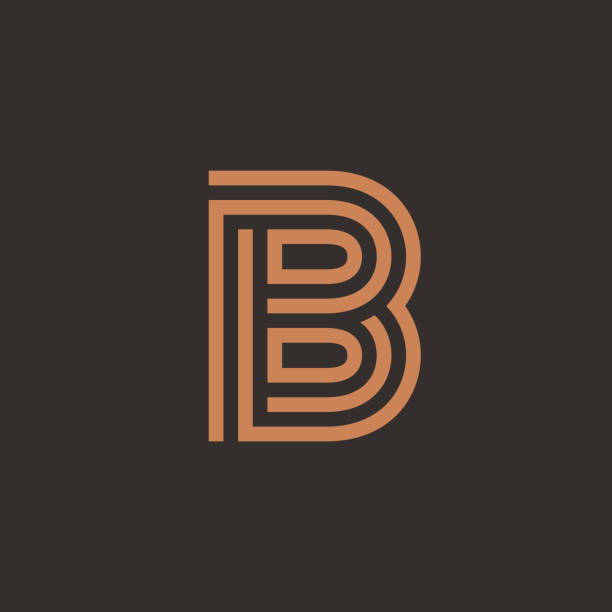 독특한 현대 창조적인 우아한 편지 b 벡터 아이콘 로고 서식 파일을 기반 으로합니다. - letter b illustrations stock illustrations