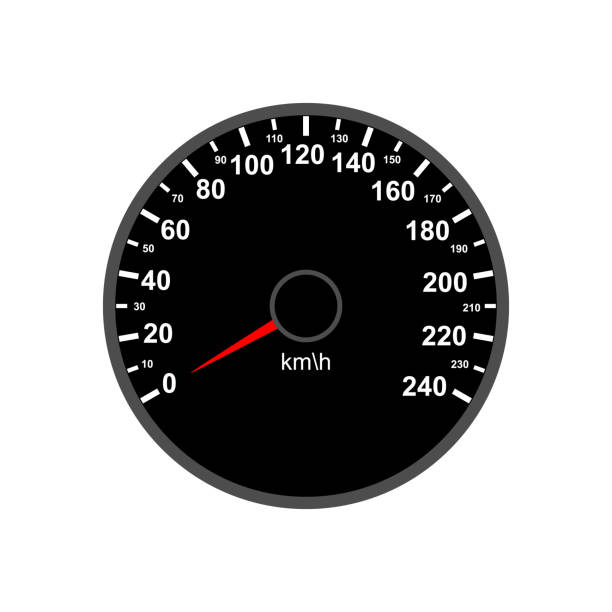 авто спидомстер на белом фоне - odometer backgrounds black car stock illustrations