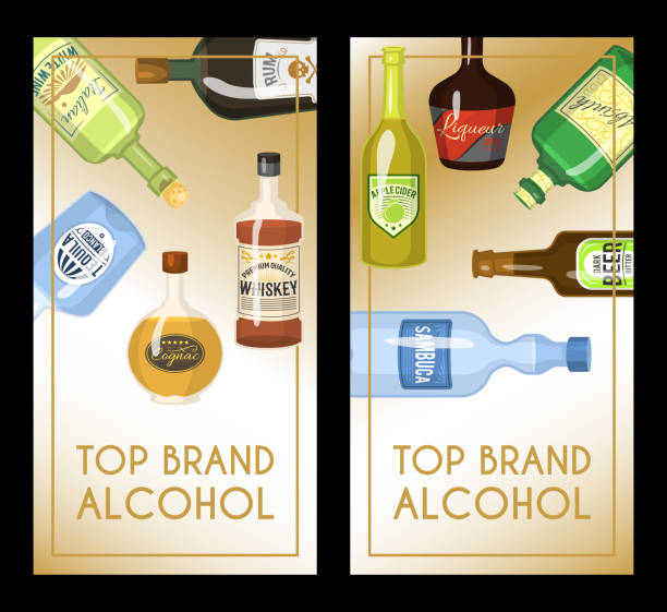 istock Alccohol banner wine list template for bar or restaurant menu de 1125630931