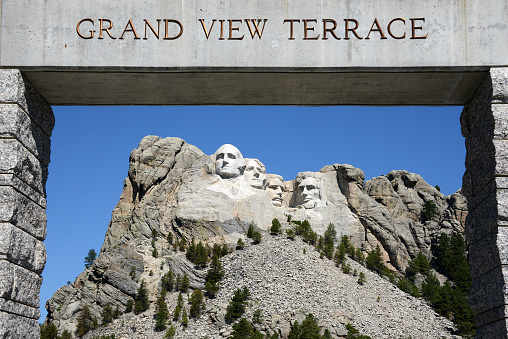 Famous Presidents' sculptures at Mount Rushmore National Monument