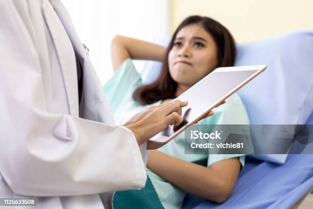 Patient Fell Worry Stock Photo - Download Image Now - Breast, Doctor, Healthcare And Medicine