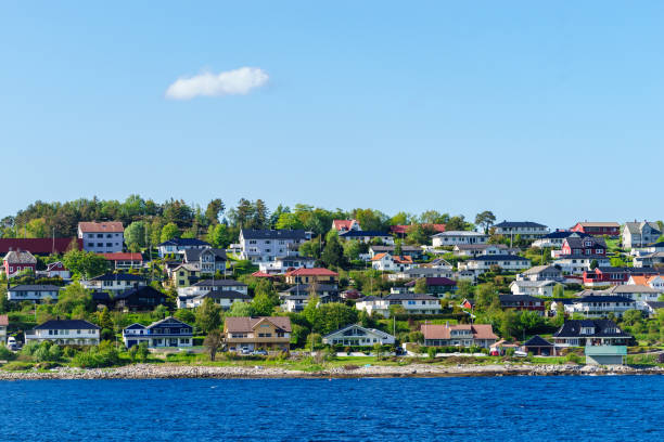 istock Summer landscape with a Norway village 1125638097