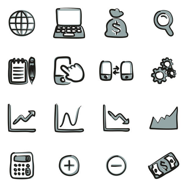 istock Stock Market Icons Freehand 2 Color 1125640594
