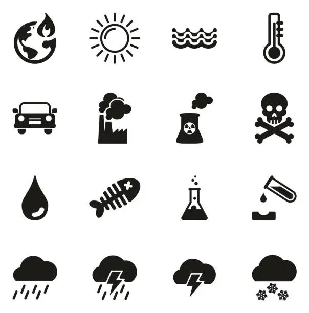 Vector illustration of Global Warming Icons