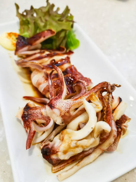 istock Grilled squid with soy sauce 1125642512