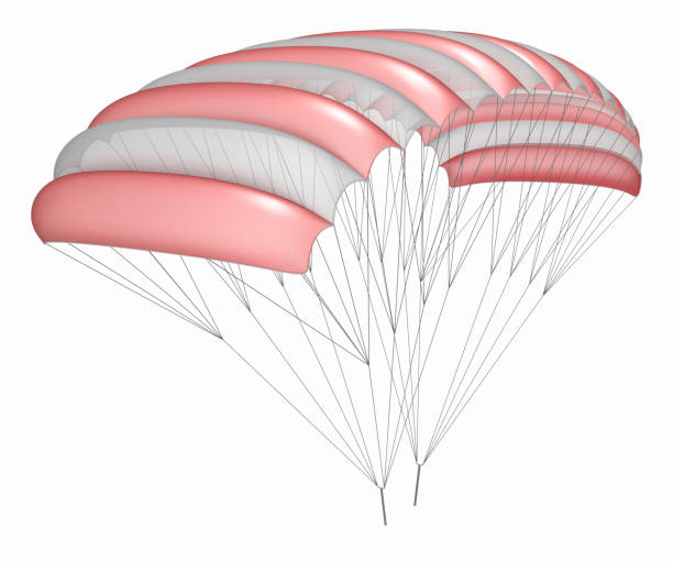 istock Parachute wing, red with white, striped. 1125643466