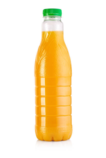 istock Plastic bottle of orange juice isolated 1125646023