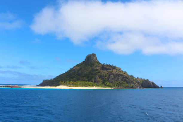 The island of Monuriki, Mamanuca Islands, Fiji stock photo