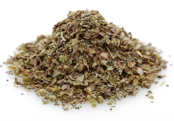 istock Heap of dried thyme on a white background 1125648611