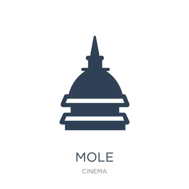 Vector illustration of mole antonelliana in turin icon vector on white background, mole