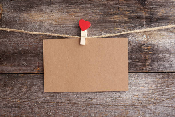 istock Valentines Card on pin with heart 1125657356