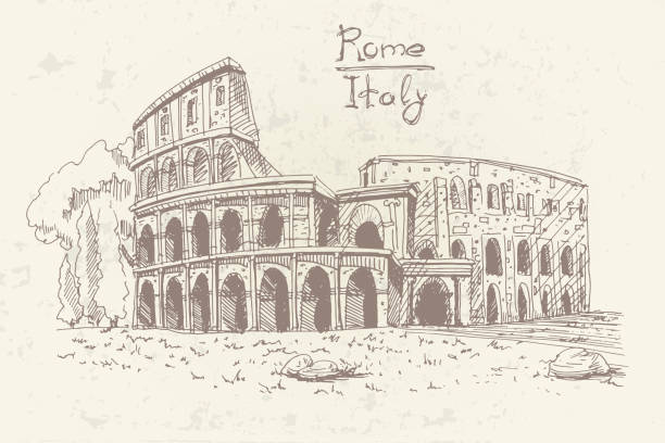 ilustrações de stock, clip art, desenhos animados e ícones de coliseum or flavian amphitheatre, rome, italy. - imperial italy rome roman forum