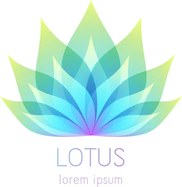 Vector illustration of Beautiful lotus flower symbol.